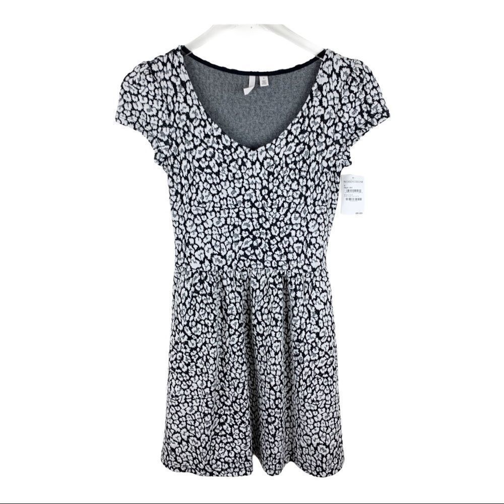 Frenchi B/W Animal Print Fit Flare Skater Dress